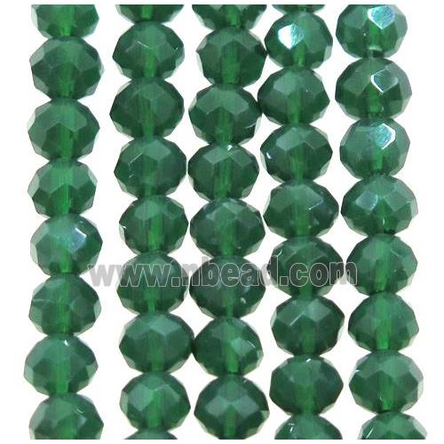 green chinese crystal glass beads, faceted rondelle