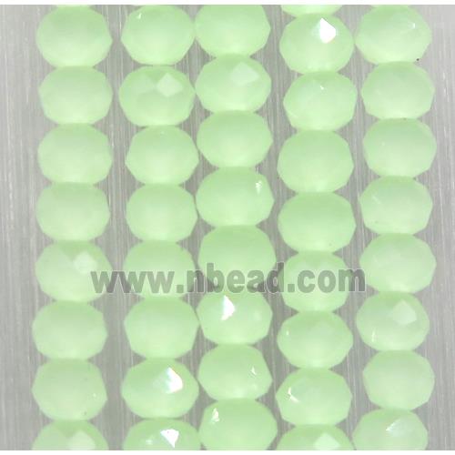 green chinese crystal glass beads, faceted rondelle