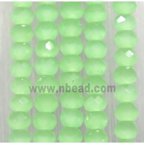 green chinese crystal glass beads, faceted rondelle