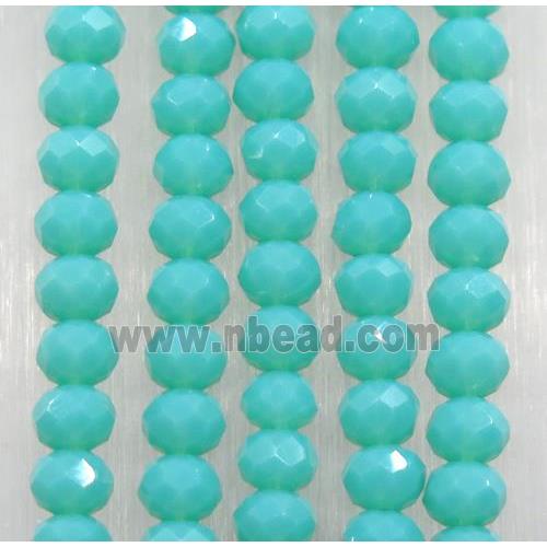 green chinese crystal glass beads, faceted rondelle