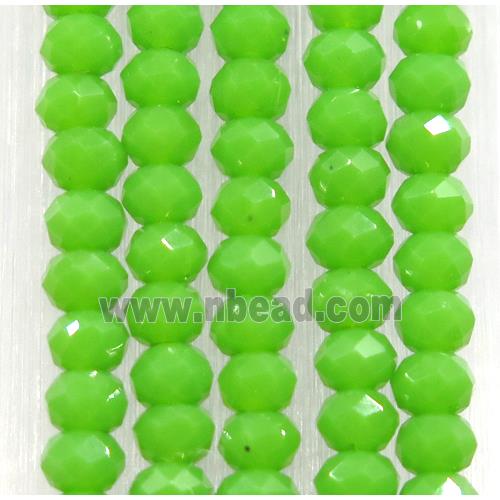 green chinese crystal glass beads, faceted rondelle