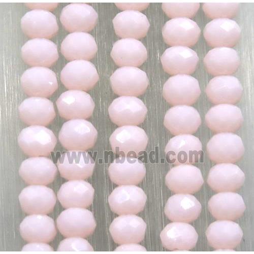 pink chinese crystal glass beads, faceted rondelle