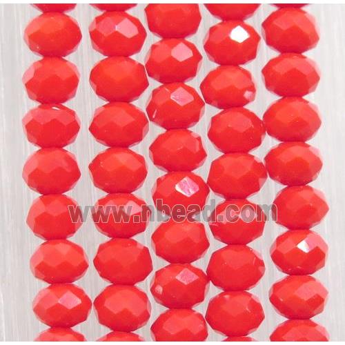 red chinese crystal glass beads, faceted rondelle