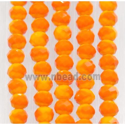 orange chinese crystal glass beads, faceted rondelle