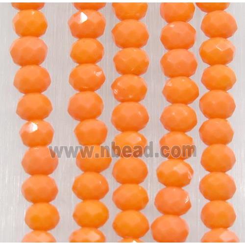 orange chinese crystal glass beads, faceted rondelle