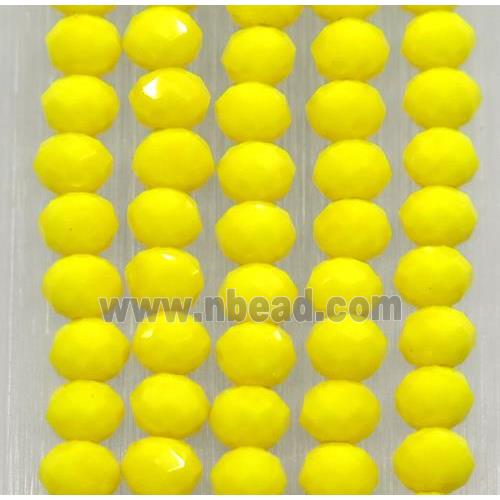 yellow chinese crystal glass beads, faceted rondelle