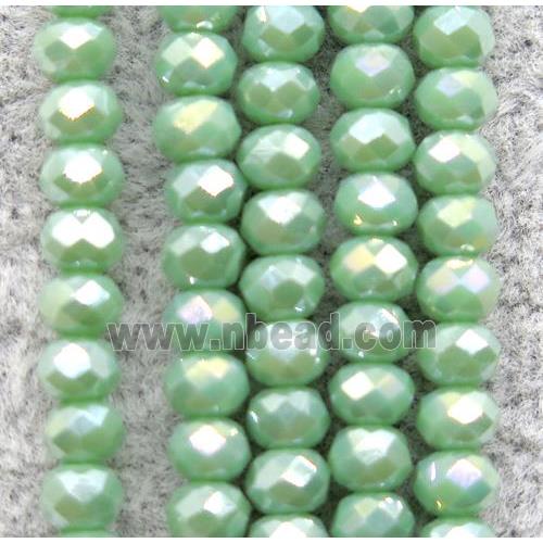 chinese crystal glass beads, faceted rondelle, AB-color electroplated