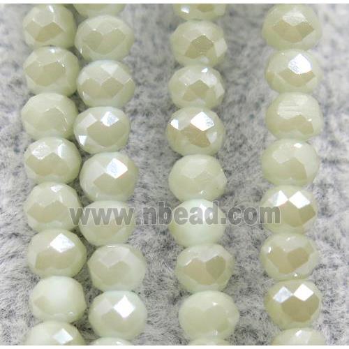 chinese crystal glass beads, faceted rondelle, AB-color electroplated