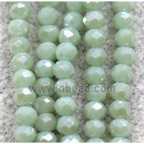 chinese crystal glass beads, faceted rondelle, AB-color electroplated