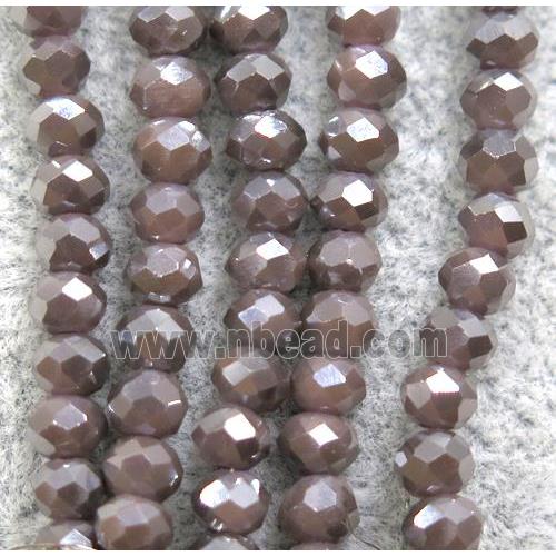 chinese crystal glass beads, faceted rondelle, AB-color electroplated