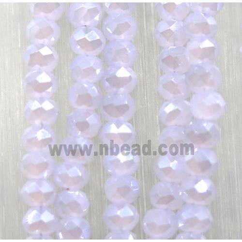 chinese crystal glass beads, faceted rondelle, AB-color electroplated