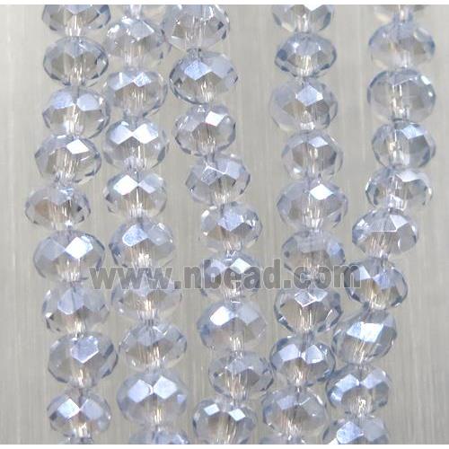 chinese crystal glass beads, faceted rondelle, AB-color electroplated