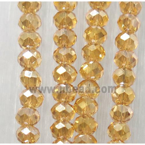 champagne chinese crystal glass beads, faceted rondelle