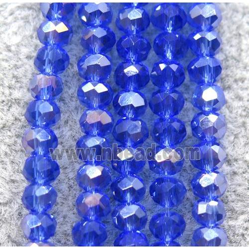 blue chinese crystal glass beads, faceted rondelle