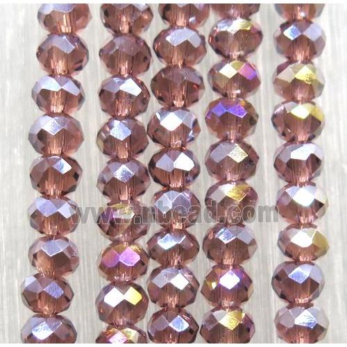 purple chinese crystal glass beads, faceted rondelle