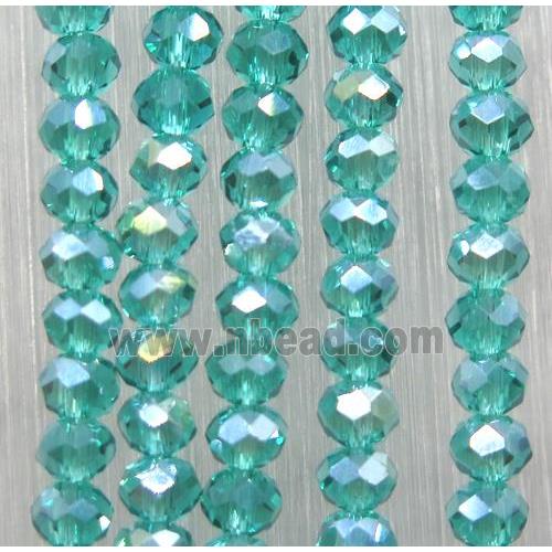 green chinese crystal glass beads, faceted rondelle