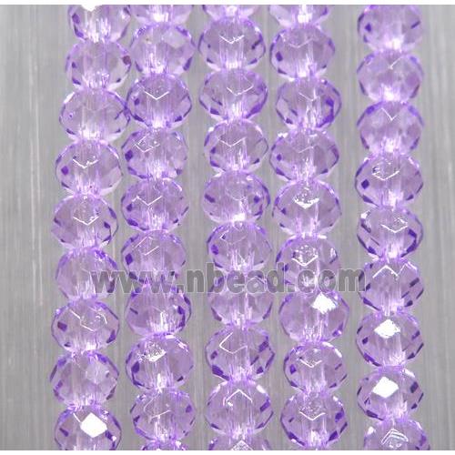 purple chinese crystal glass beads, faceted rondelle