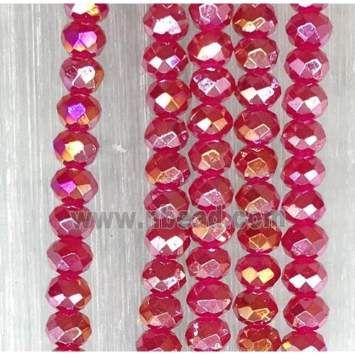 red chinese crystal glass beads, faceted rondelle