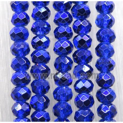 blue chinese crystal glass beads, faceted rondelle