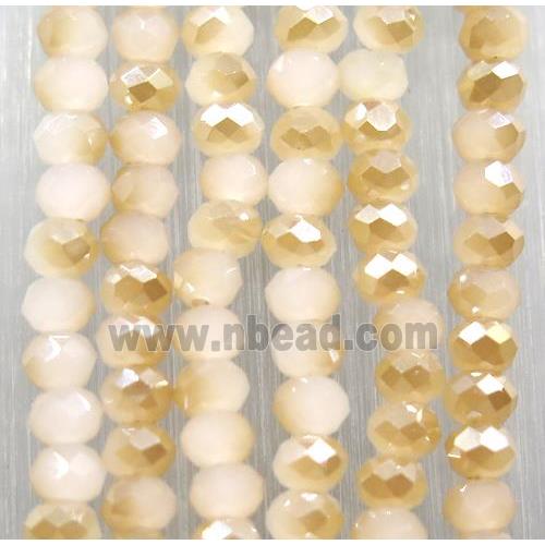 chinese Jadeite Glass beads, faceted rondelle