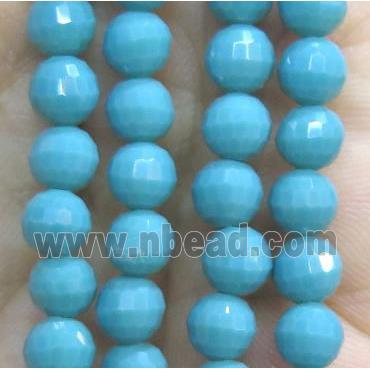 Chinese crystal glass bead, faceted round