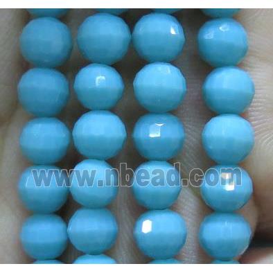 Chinese crystal glass bead, faceted round