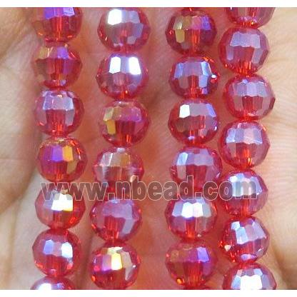 Chinese crystal glass bead, faceted round