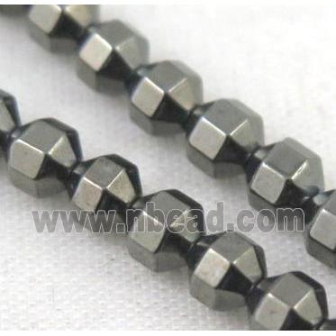 hematite beads, faceted round