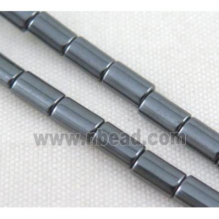 hematite tube beads, black electroplated