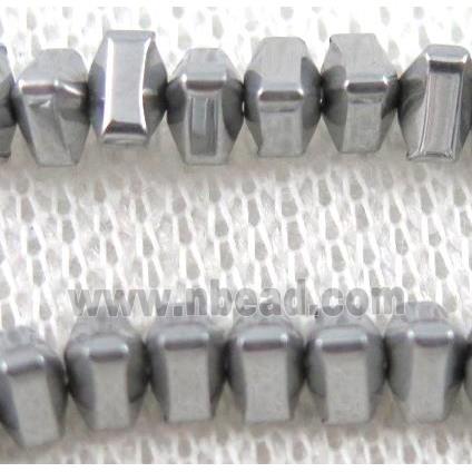 hematite beads, triangle, platinum plated