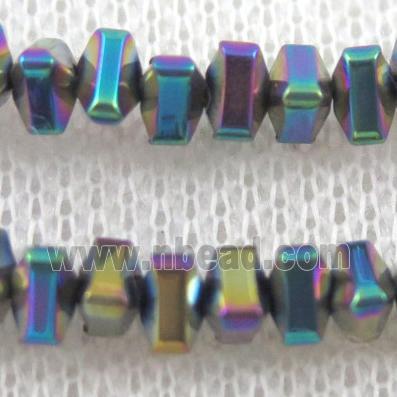 hematite beads, triangle, rainbow