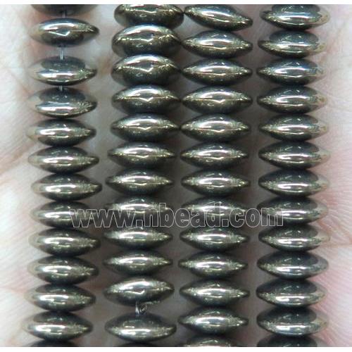 hematite heishi disc beads, pyrite color