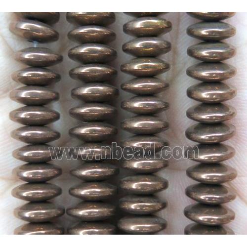 hematite heishi disc beads, coffee electroplated