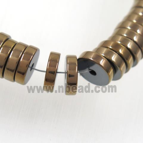 bronze Hematite heishi beads