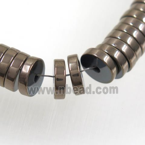 chocolate Hematite heishi beads