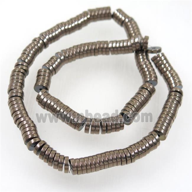 chocolate Hematite heishi beads