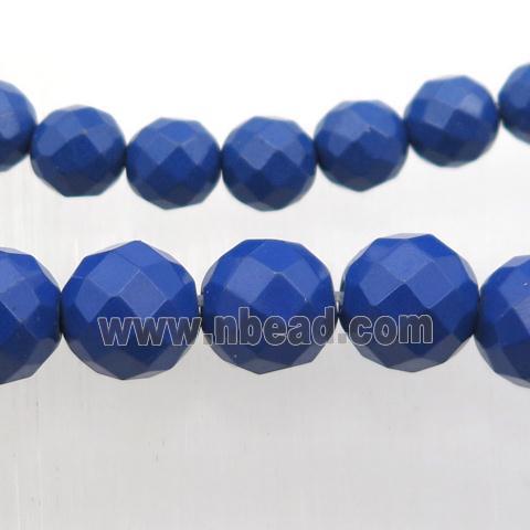 Taiwan Hokutolite Beads, faceted round, blue treated