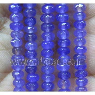 lavender Jade bead, faceted rondelle, dye