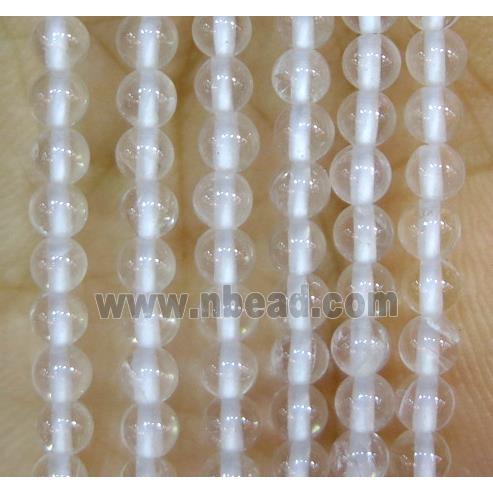 tiny clear quartz beads, round