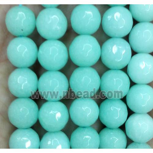 green Quartzite Jade beads, faceted round