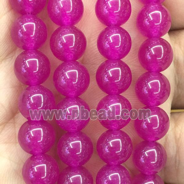 hotpink Malaysia Jade beads, round