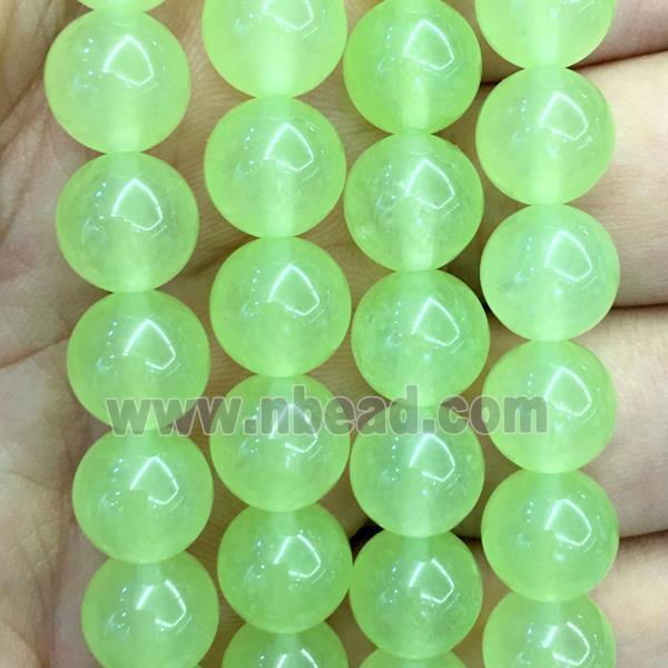 olive Malaysia Jade beads, round