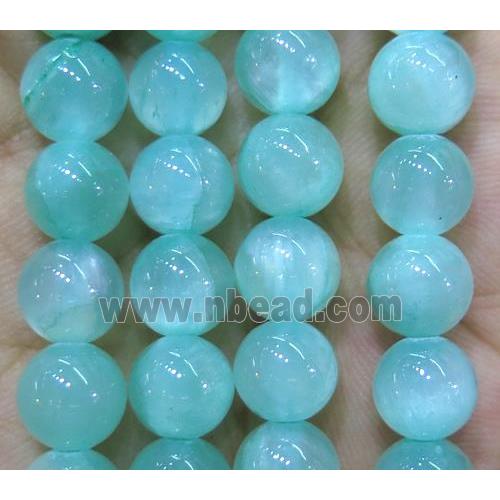 jade bead, round, stabile, aqua