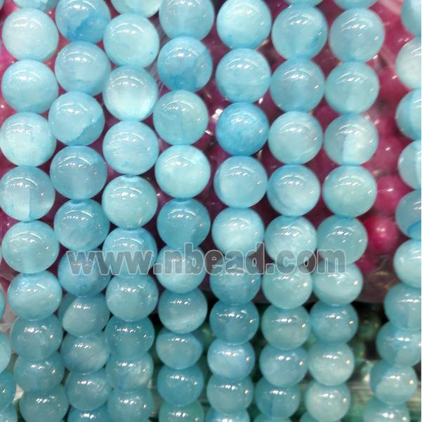 jade bead, round, stabile, aqua