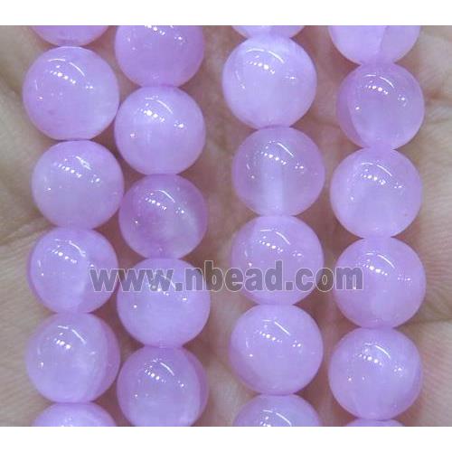 jade bead, round, stabile, lt.purple