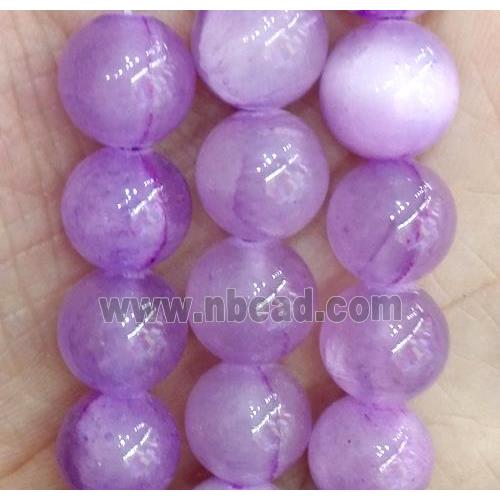 purple jade bead, round, stabile