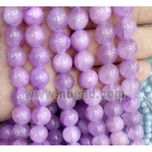 purple jade bead, round, stabile