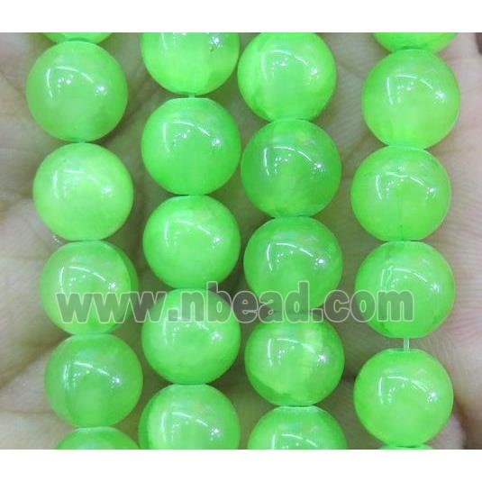 olive jade bead, round, stabile