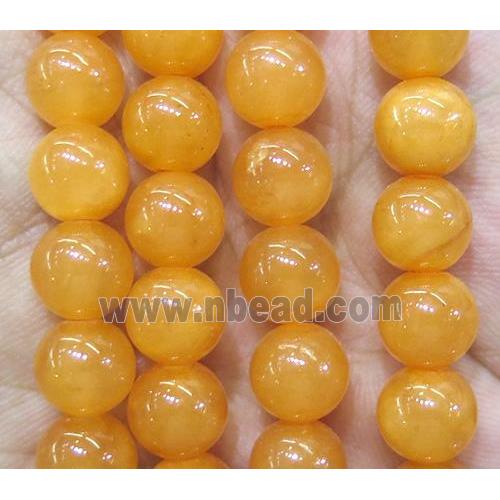 jade bead, round, stabile, orange