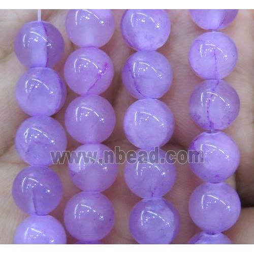 lavender jade bead, round, stabile